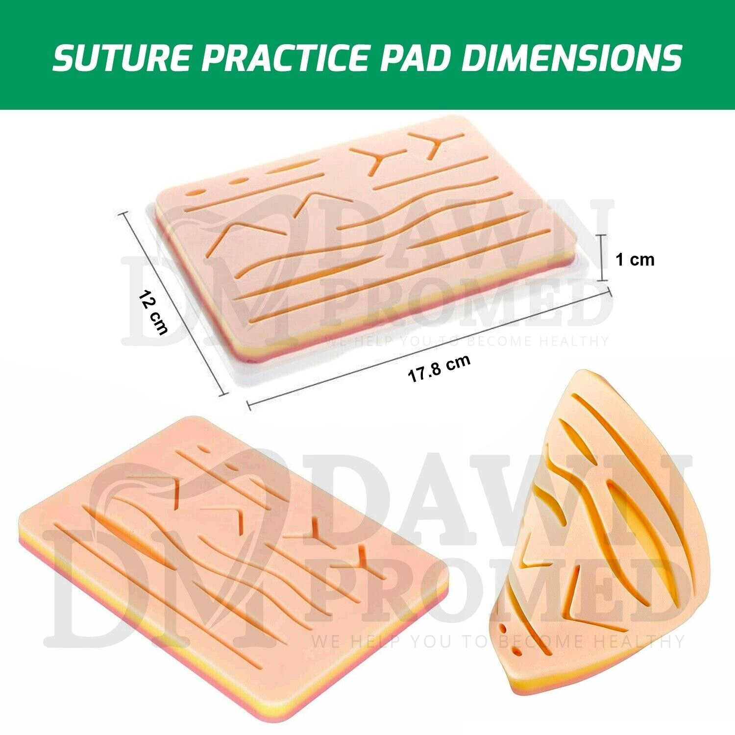 10 Pcs Medical Skin Suture Practice Silicone Pad Wound Simulated Training Kit