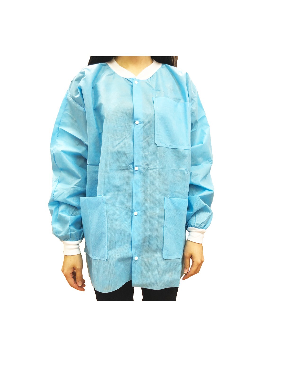 Dental Plus Plus Jacket Hip Length 10 pcs Sky Blue