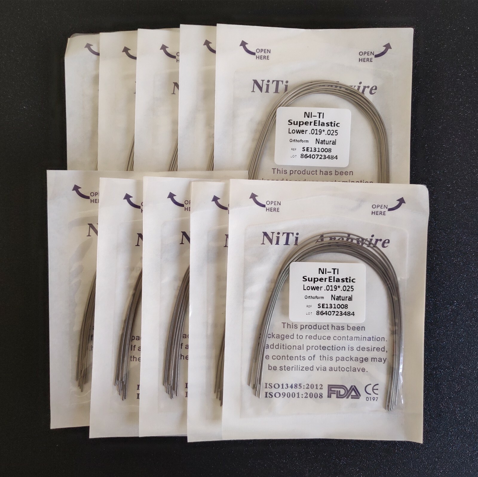 Orthodontic Wire Rectangular Super Elastic Niti Arch Wire Bows Nature Form