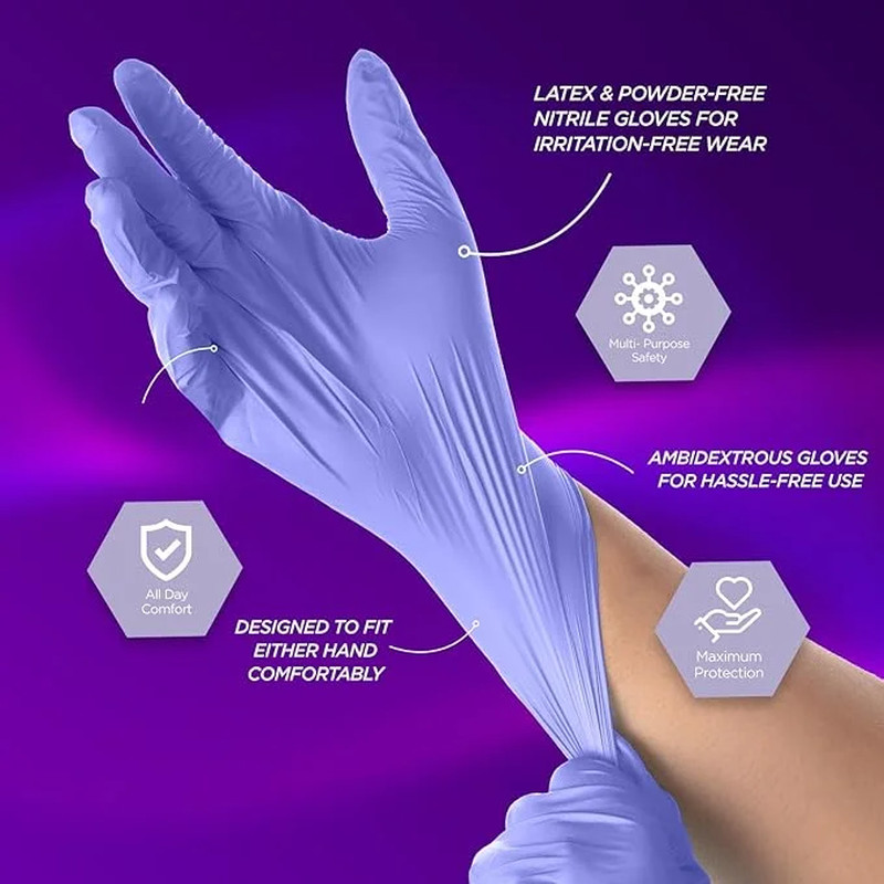 Med Pride Nitrile Disposable Gloves, 300 Count, Blue Powder-Free Non Latex Glove