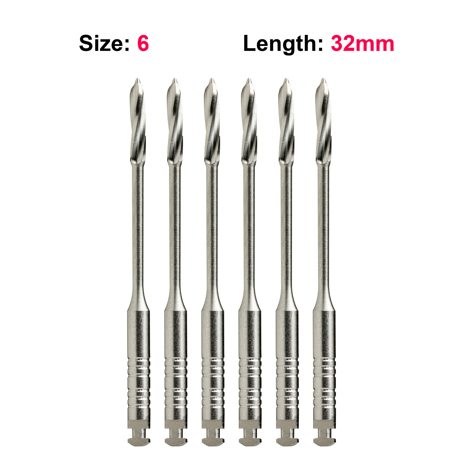 Peeso Reamers Endodontic DRILLS Drill #6 32mm 6/Pkg Top Quality