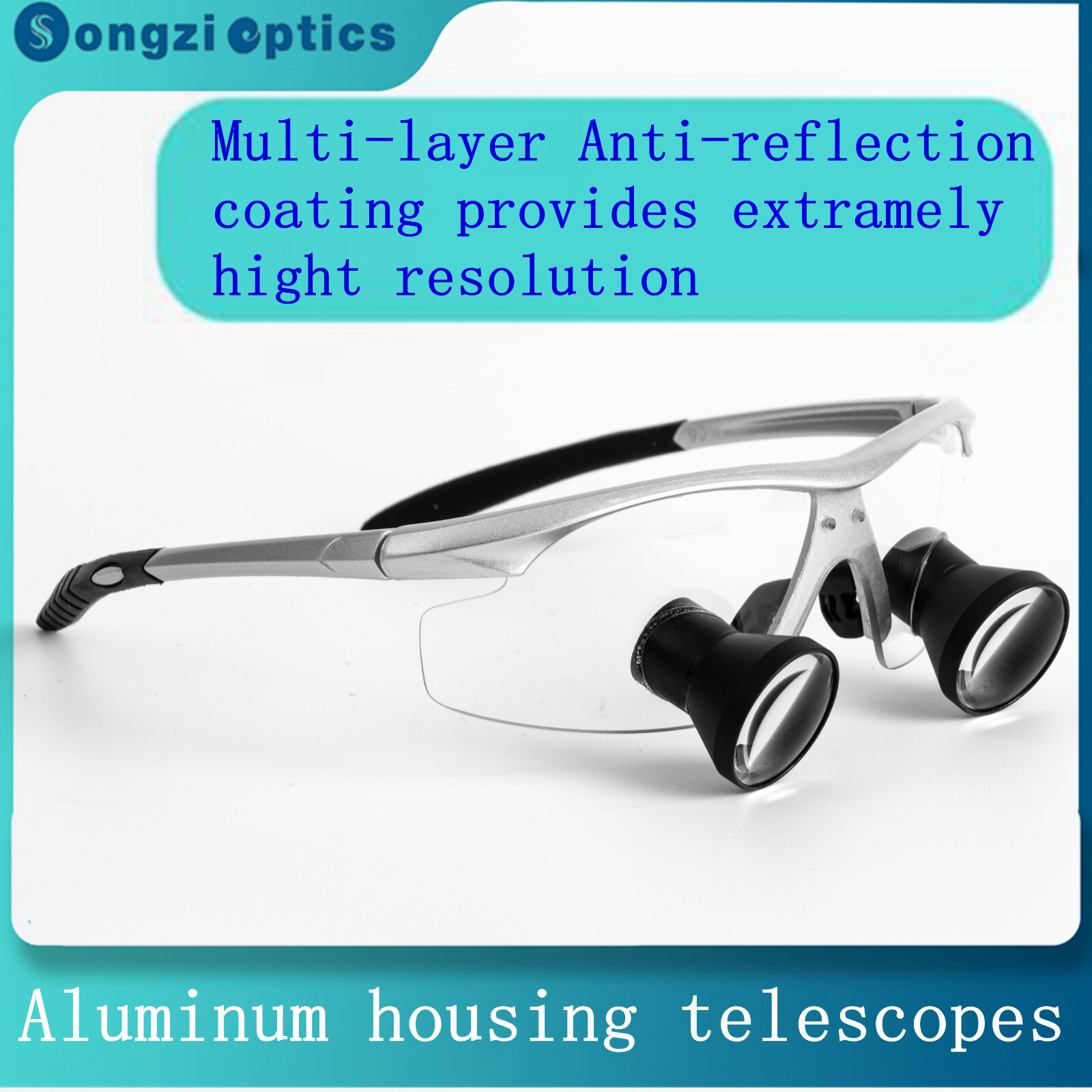 2.5X 3X 3.5X TTL Dental Surgical Loupes Customized IPD Wide Field Of View