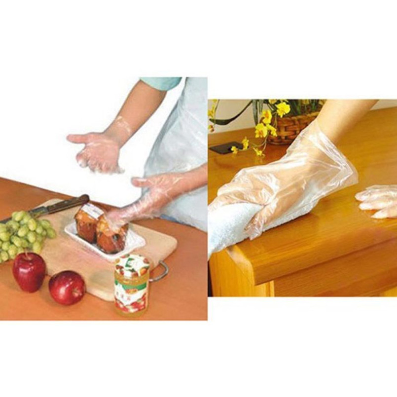 1000pcs Disposable Poly PE Gloves Textured Food Grade Small Medium Large