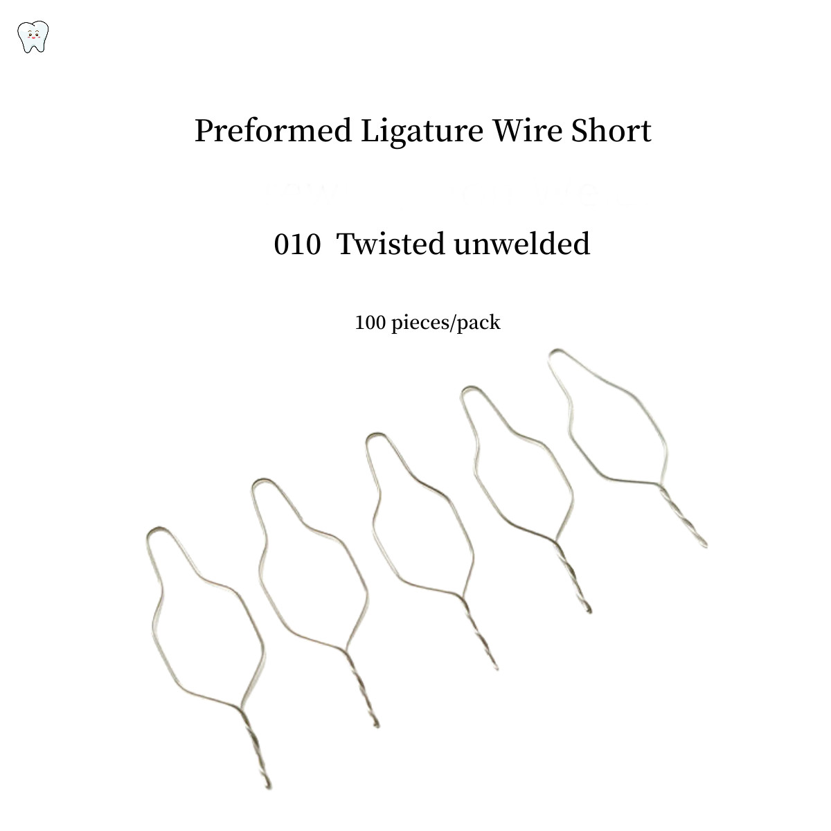 010 Dental Preformed Ligature Wire Short Non Welding Screwing Tail Twisted