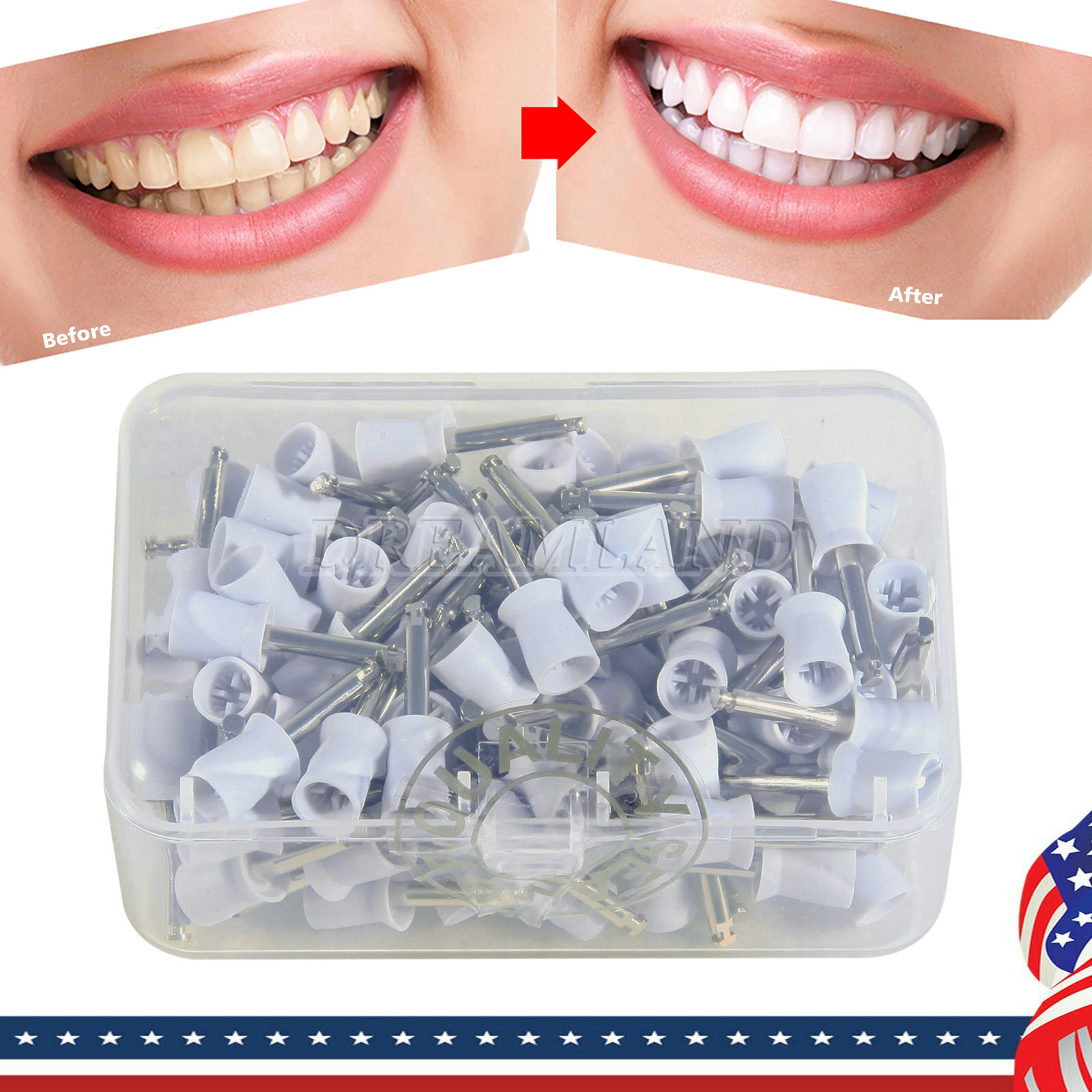100pc Dental Latch Prophy Polishing Cup Cups For Contra Angle Handpiece Firm