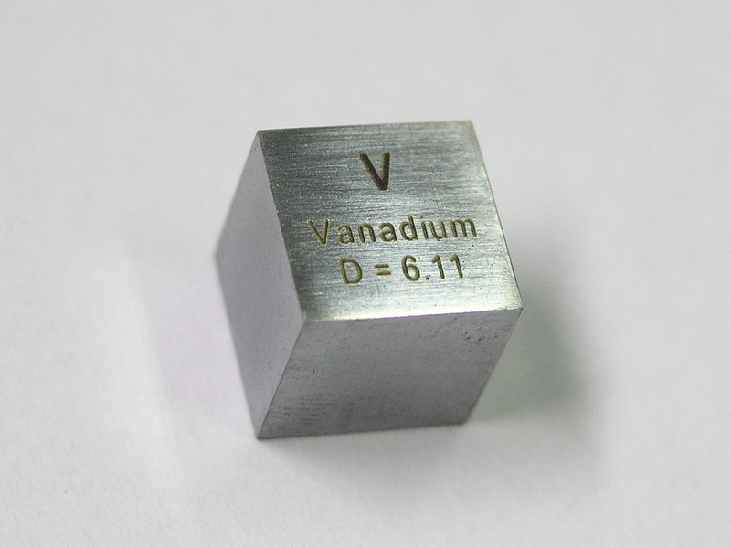 Vanadium density cube ultra precision 10.0×10.0x10.0mm – 99.9% purity