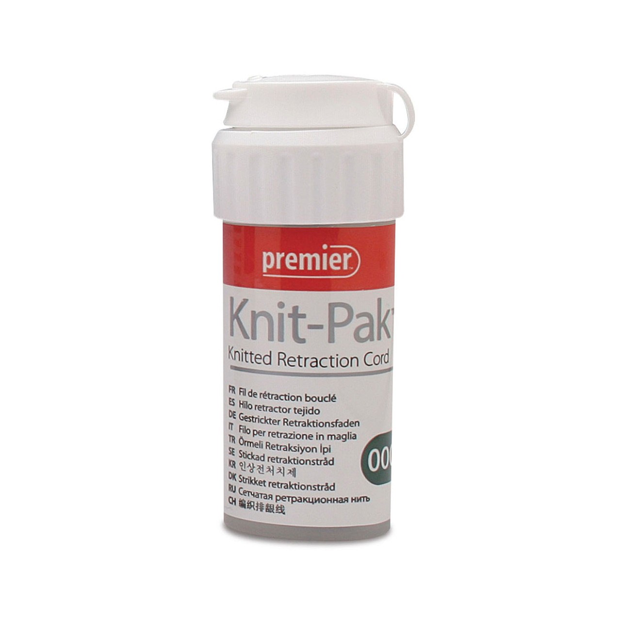 Premier Premier Knit-Pak Size #000 Knitted Plain Retraction Cord, 100′ Cotton