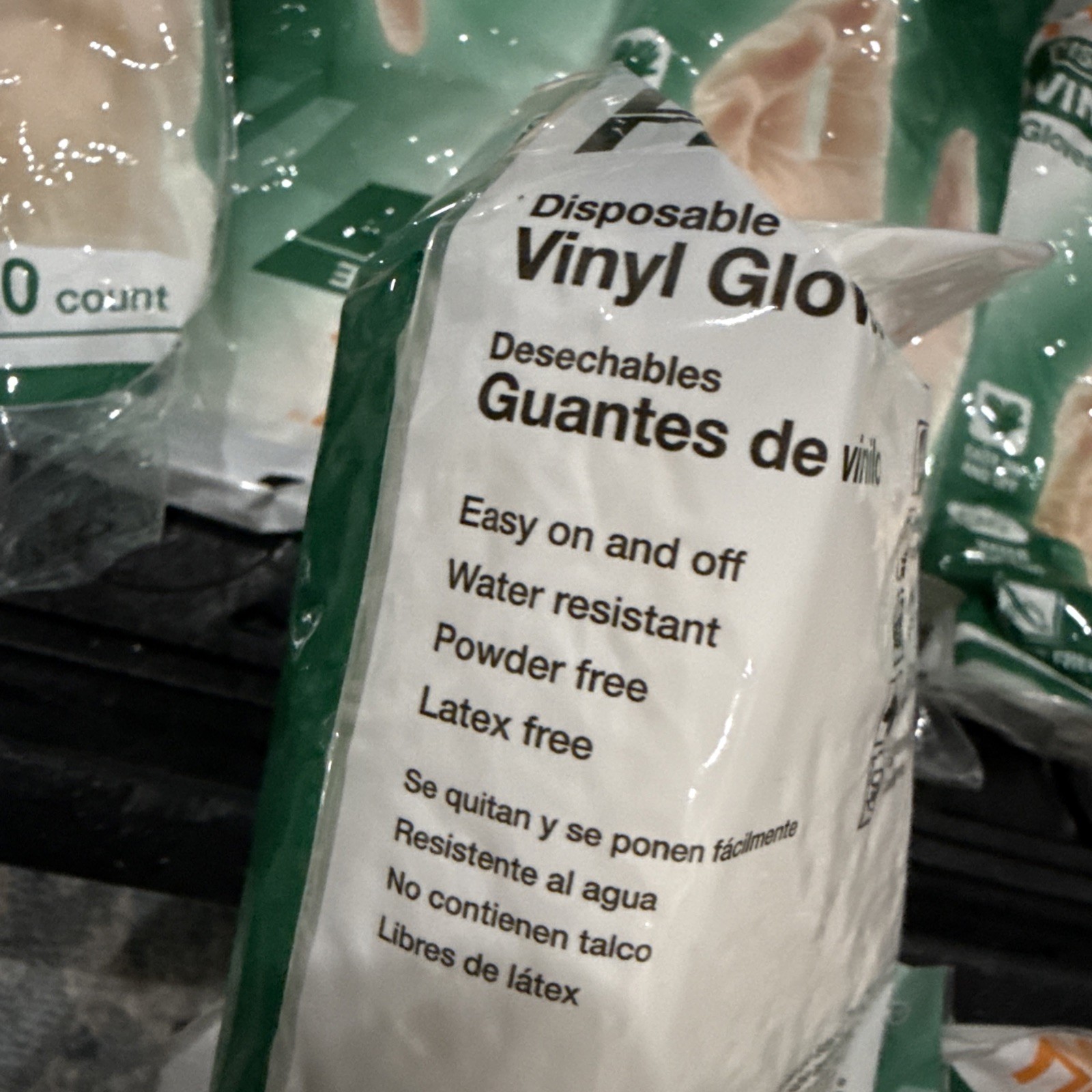 17X20ct HDX Clear 2.5 mil One Size Fits Most Disposable Latex Free Vinyl Gloves