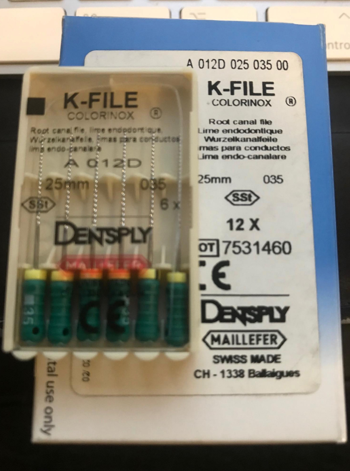 Dentsply K-File Nitiflex 035 SST Flexible Endo Root Canal Hand Files 12pk 25mm