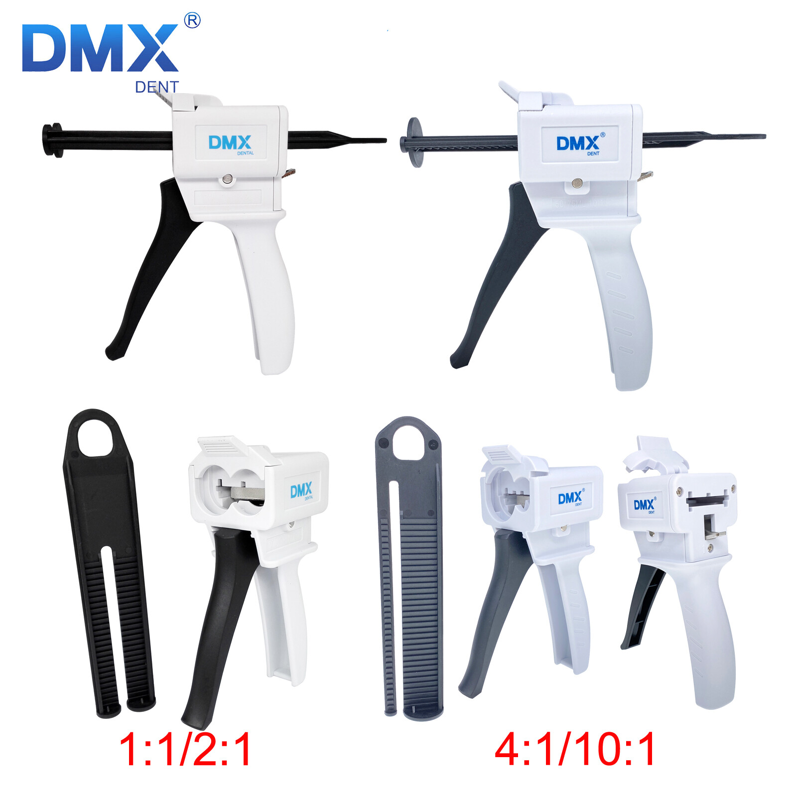 Dental Impression Material Mixing Dispenser Caulking Gun 1:1 /2:1 4:1/10:1 Ratio