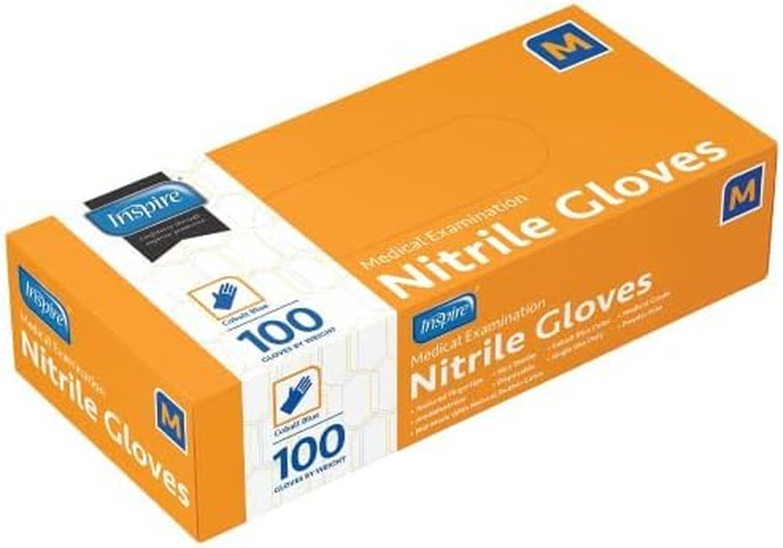 Inspire Cobalt Blue Nitrile Disposable Gloves | 4.5 Nitrile Safety Medical Exam