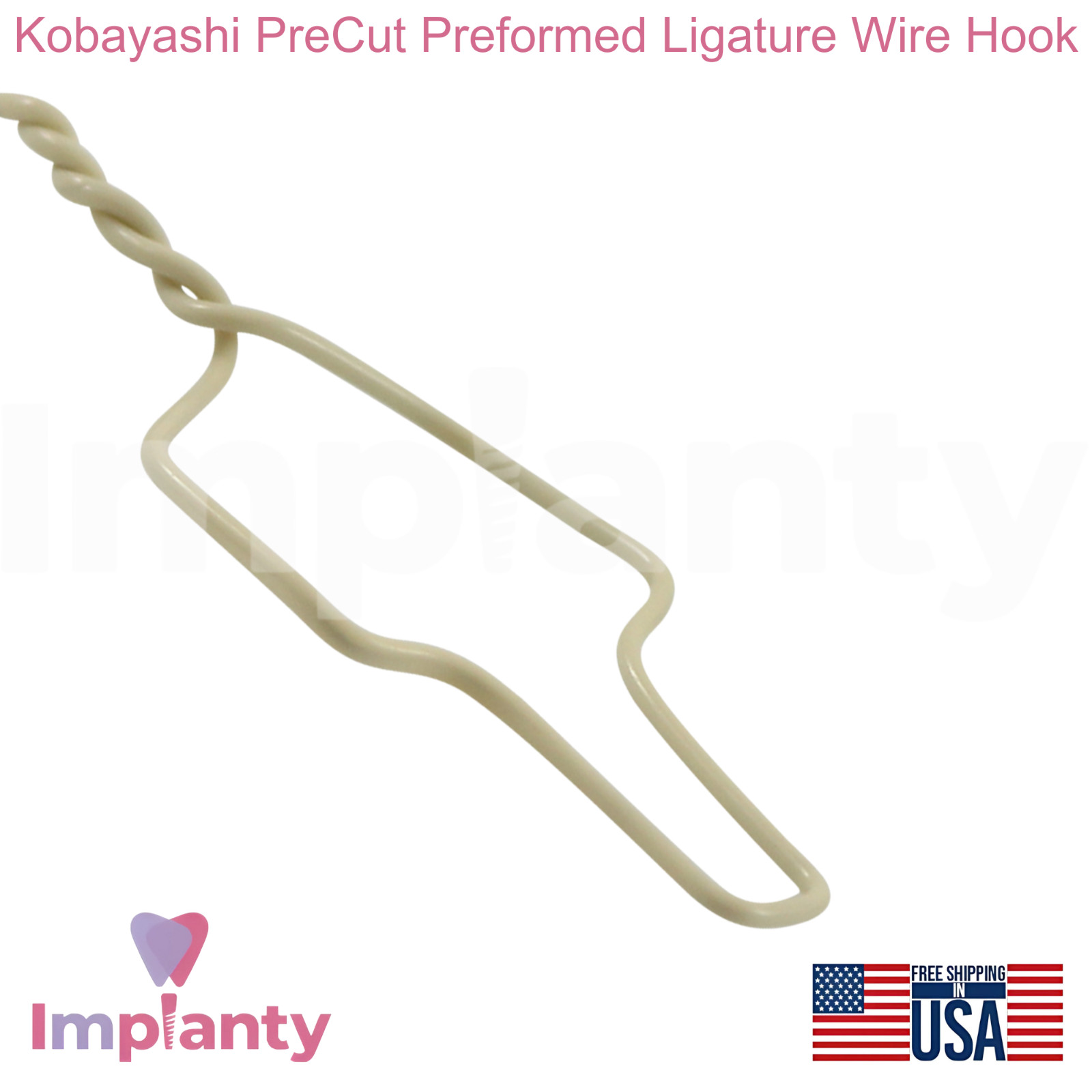 OrthoQuest Kobayashi Pre-Cut Preformed Ligature Wire Hook Stainless Steel 100pcs