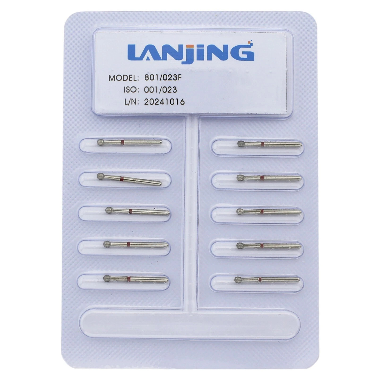 Dental Diamond Burs 801 FG Round Ball Bur Long Surgical Length For High Speed