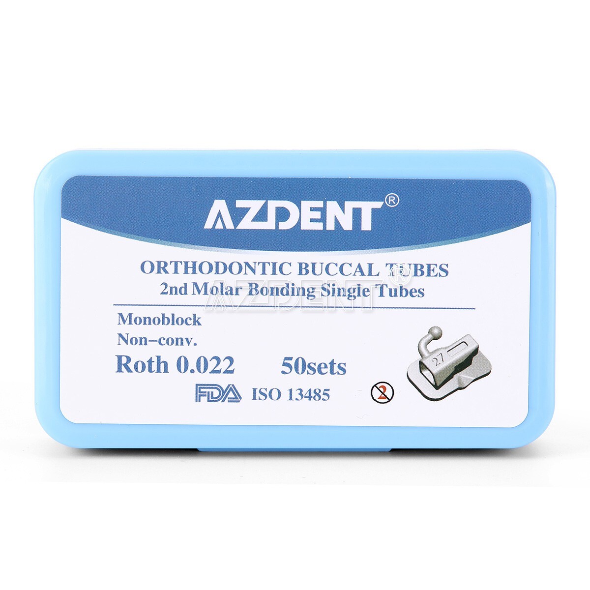 50 Sets AZ Dental Orthodontic Buccal Tube 2nd Molar Roth.022 Bondable Non-Conv