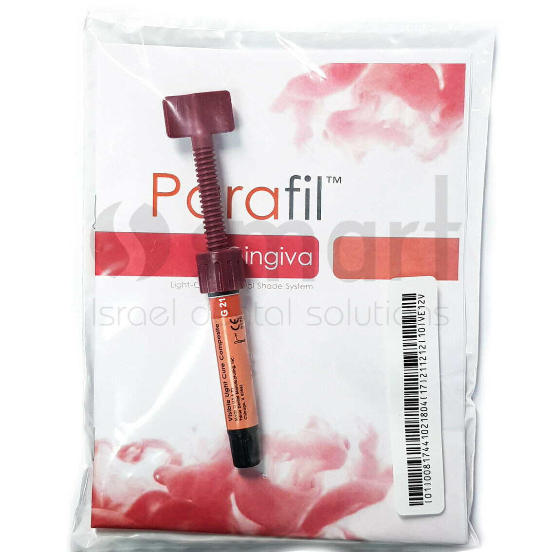 LOTx3 Dental Parafil composite gingival visible light cure pink G21 4.5gr stain