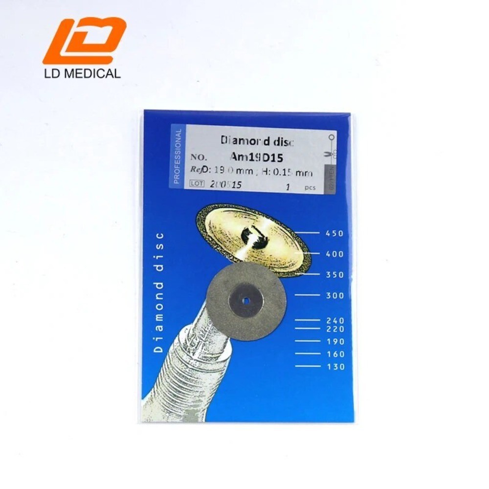 10 Pcs Dental Diamond Disc Extra Thin 0.15mm Double Sided Grind Polish Drill CE