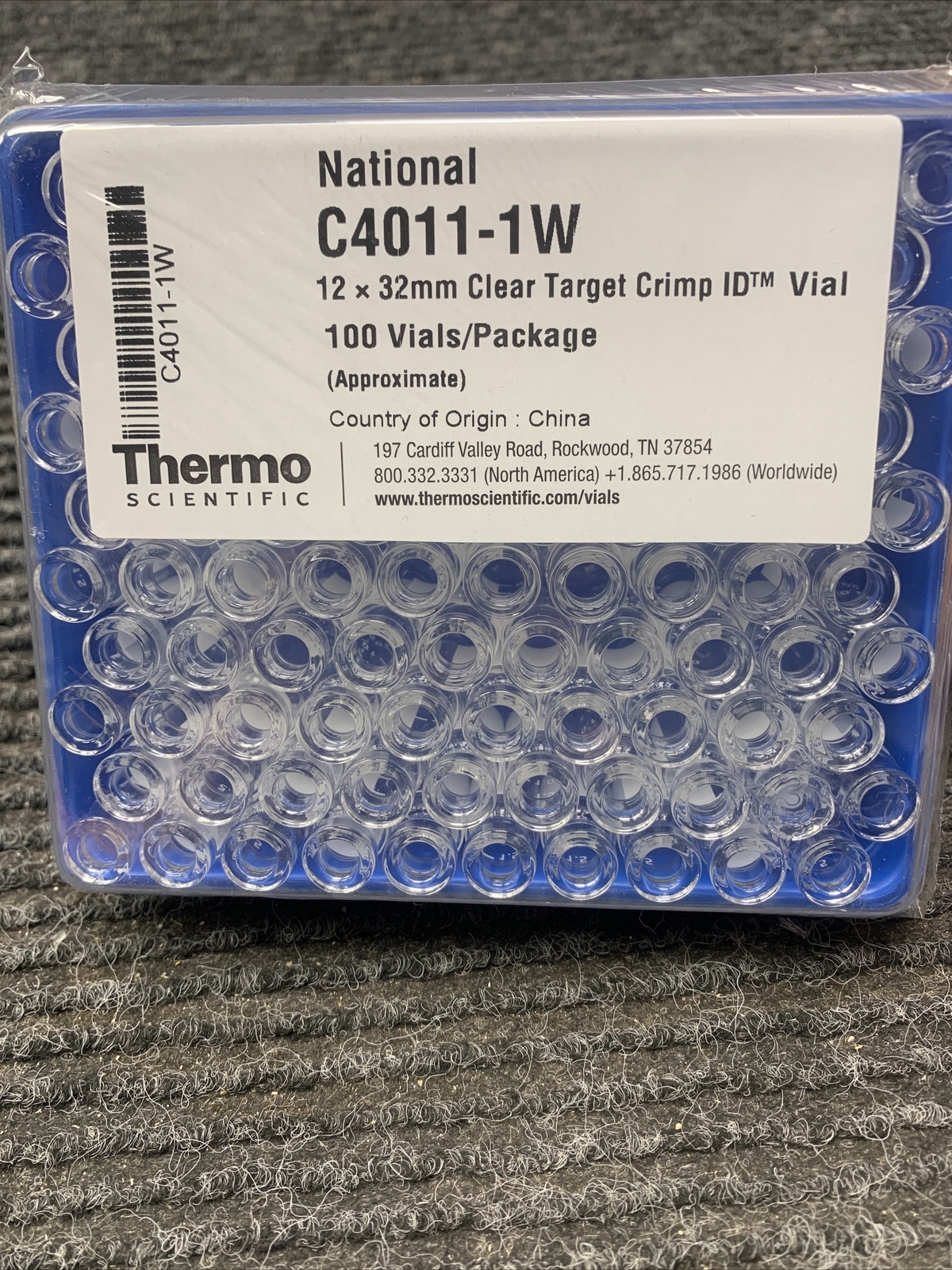 New 100 National Scientific C4011-1W 12mm x 32mm 2ml Clear Glass Crimp Top Vial