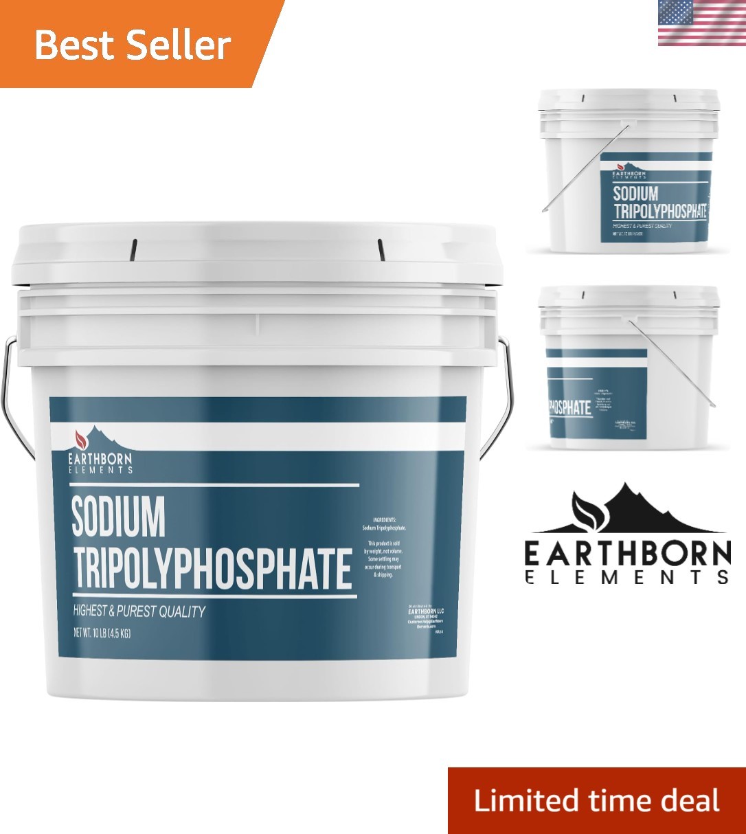 Sodium Tripolyphosphate, 1 Gallon Bucket, Cleaning Agent, Water Softener, Lau…