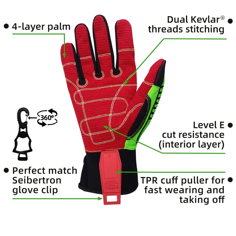 Seibertron High-Vis Hdc5 Level 5 Cut Resistant Deckhand Gloves High Performance