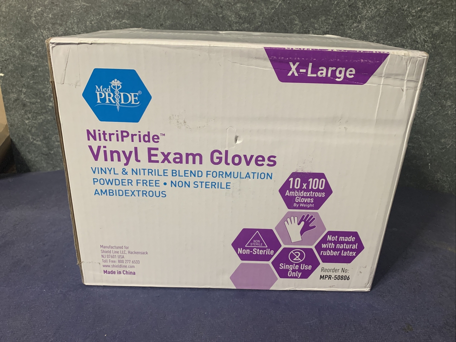 Med Pride – Synthetic Vinyl Exam Gloves – Size XL – Case Of 1000 – (MPR-50806)