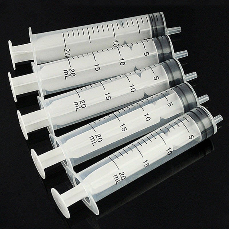 6pcs 20ML 20CC Plastic Hydroponics Nutrient Measuring Disposal Syringe New