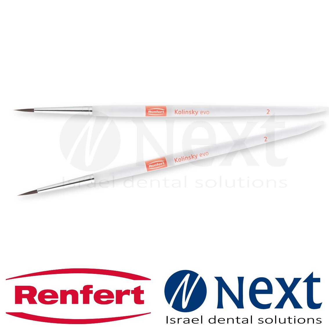 Dental Lab premium Kolinsky EVO Bionic hair brush N2 Renfert 2 pcs 17243002