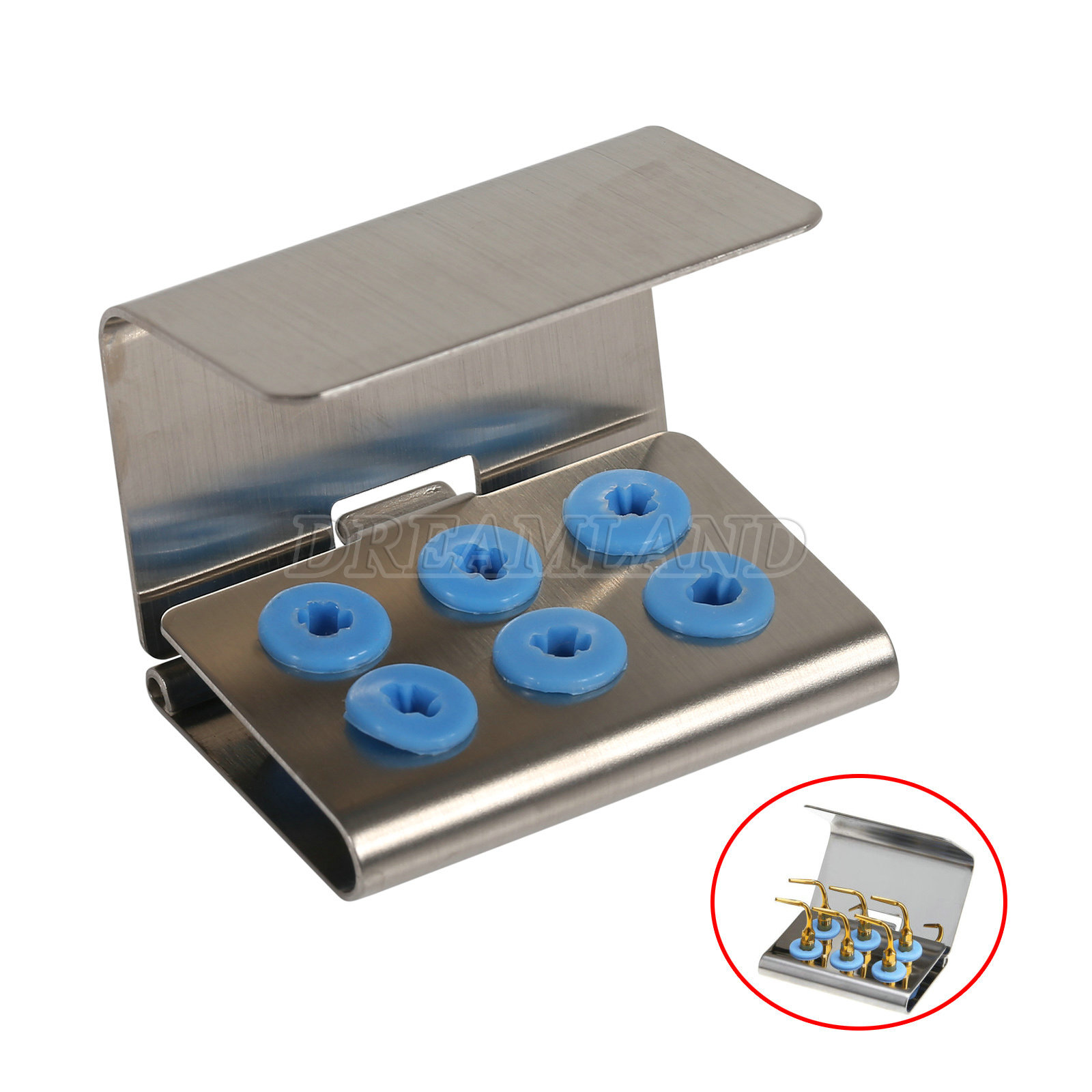 10Dental Ultrasonic perio Scaler Tip 6 holder box fit EMS Woodpeker DTE SATELEC