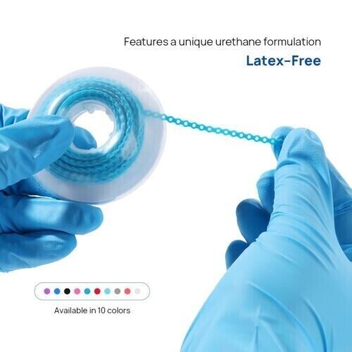 10Rolls Dental Orthodontic Elastic Power Chain Rubber Bands Ligature Chain Long