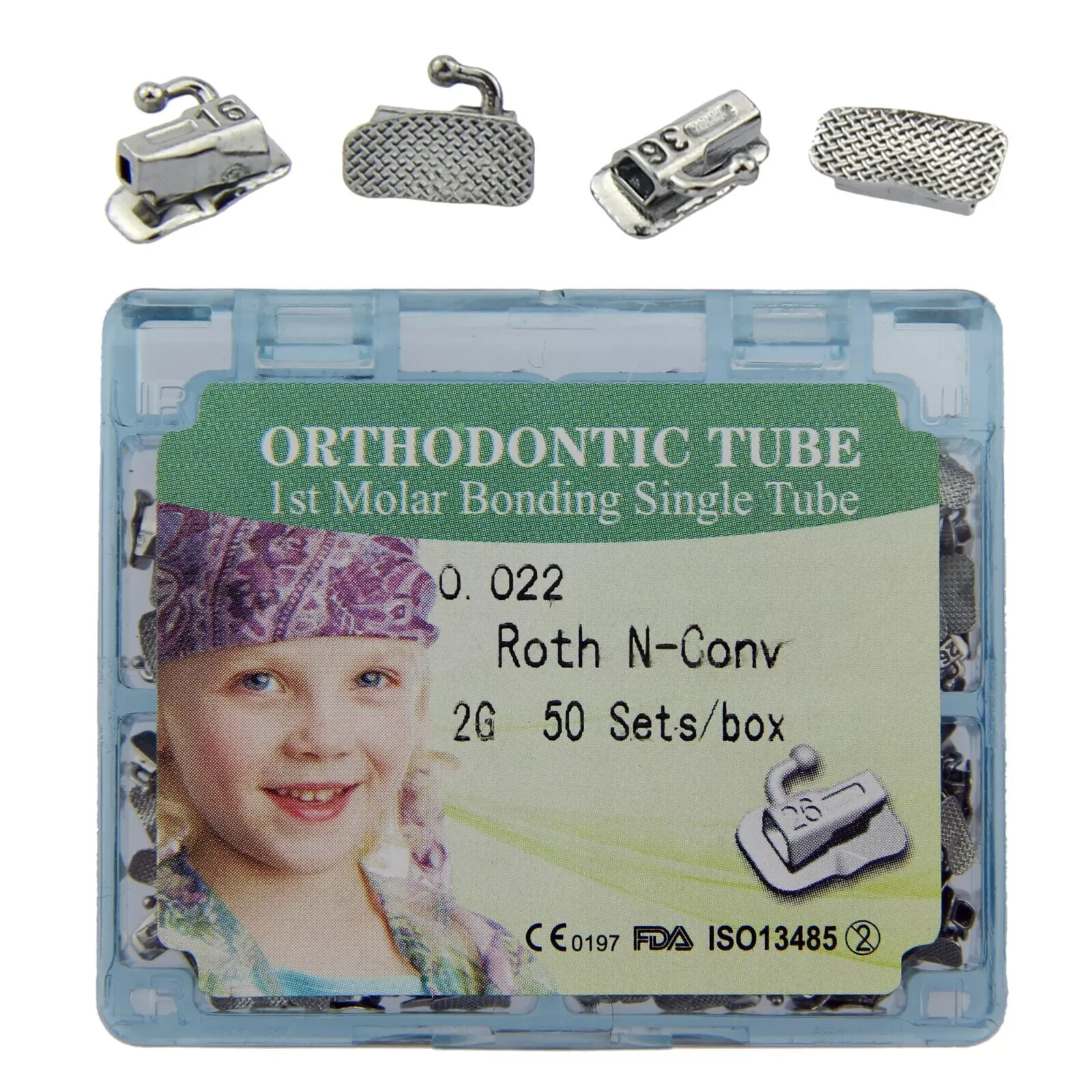 200pcs Orthodontic Buccal Tubes 1st 2nd Molar Brackets tubos de ortodoncia MBT