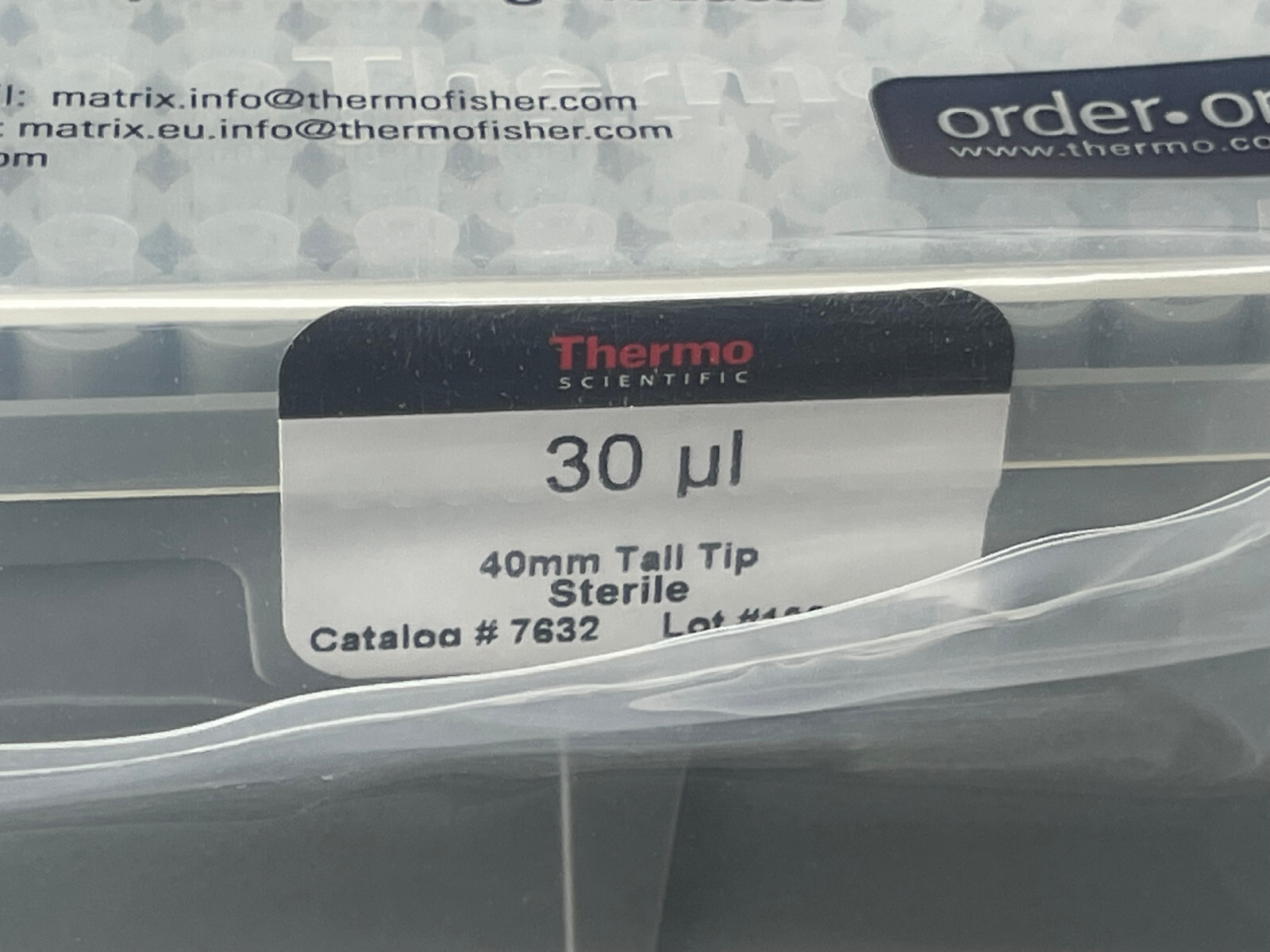 Thermo Scientific 30 μL Matrix TallTip Extended Pipette Tips 7632 (8 Racks)