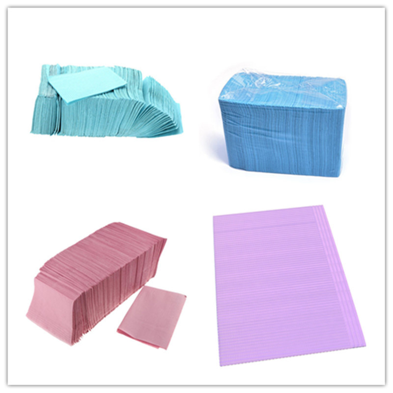 125 Pcs Disposable Dental Tattoo Medical Spa Towel Patient Bibs 2 Paper +1 Poly