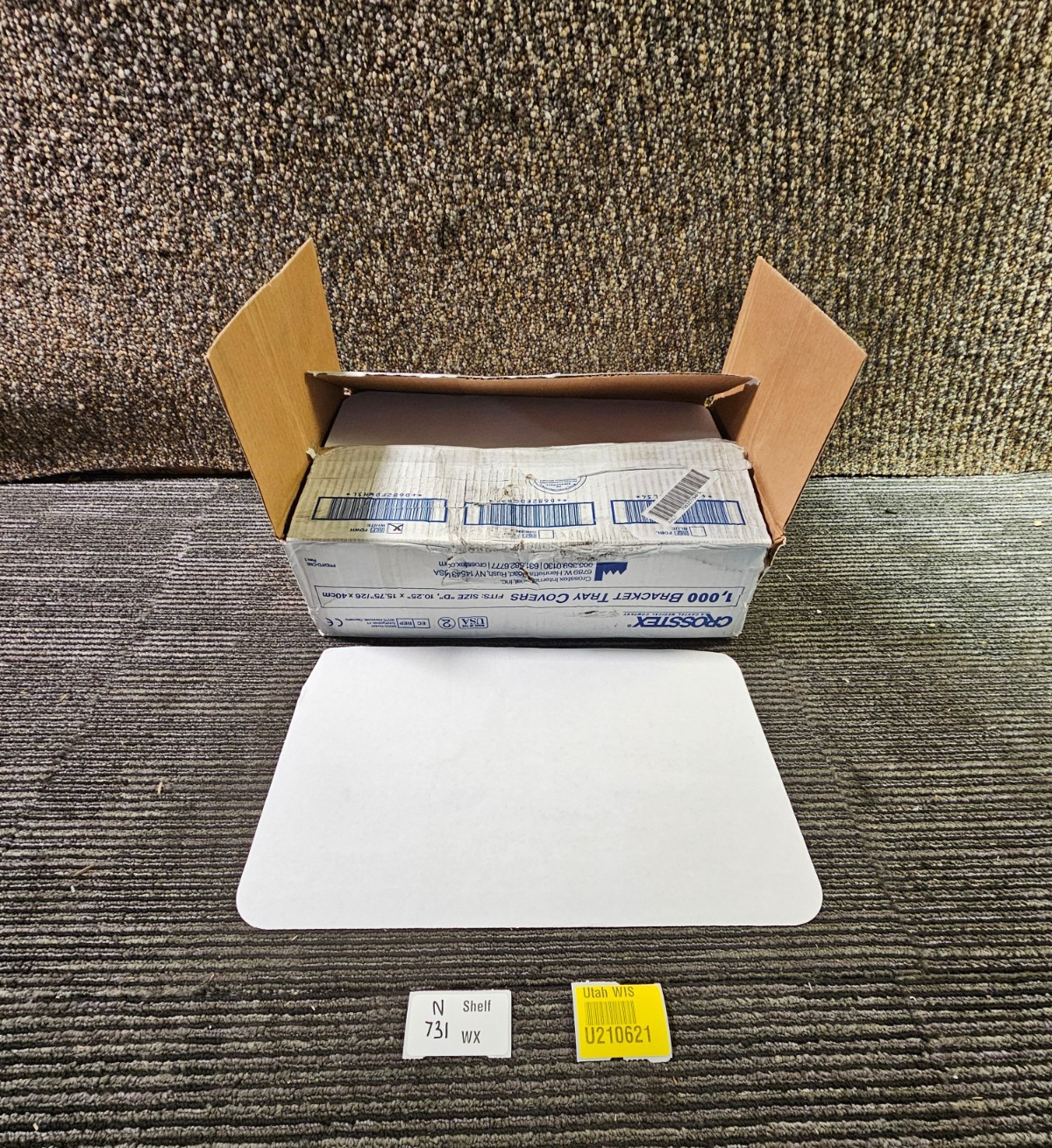 (QTY 1000) Crosstex FDWH Bracket Tray Covers Size #D Heavyweight Paper White