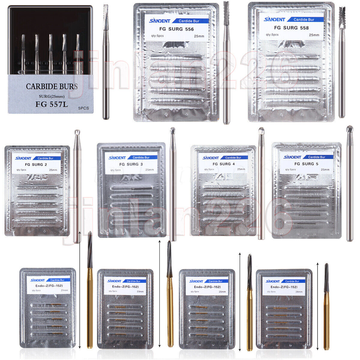 Dental Carbide Oral Surgical FG Burs Round FGOS 2-5 330 Friction Grip Surgery