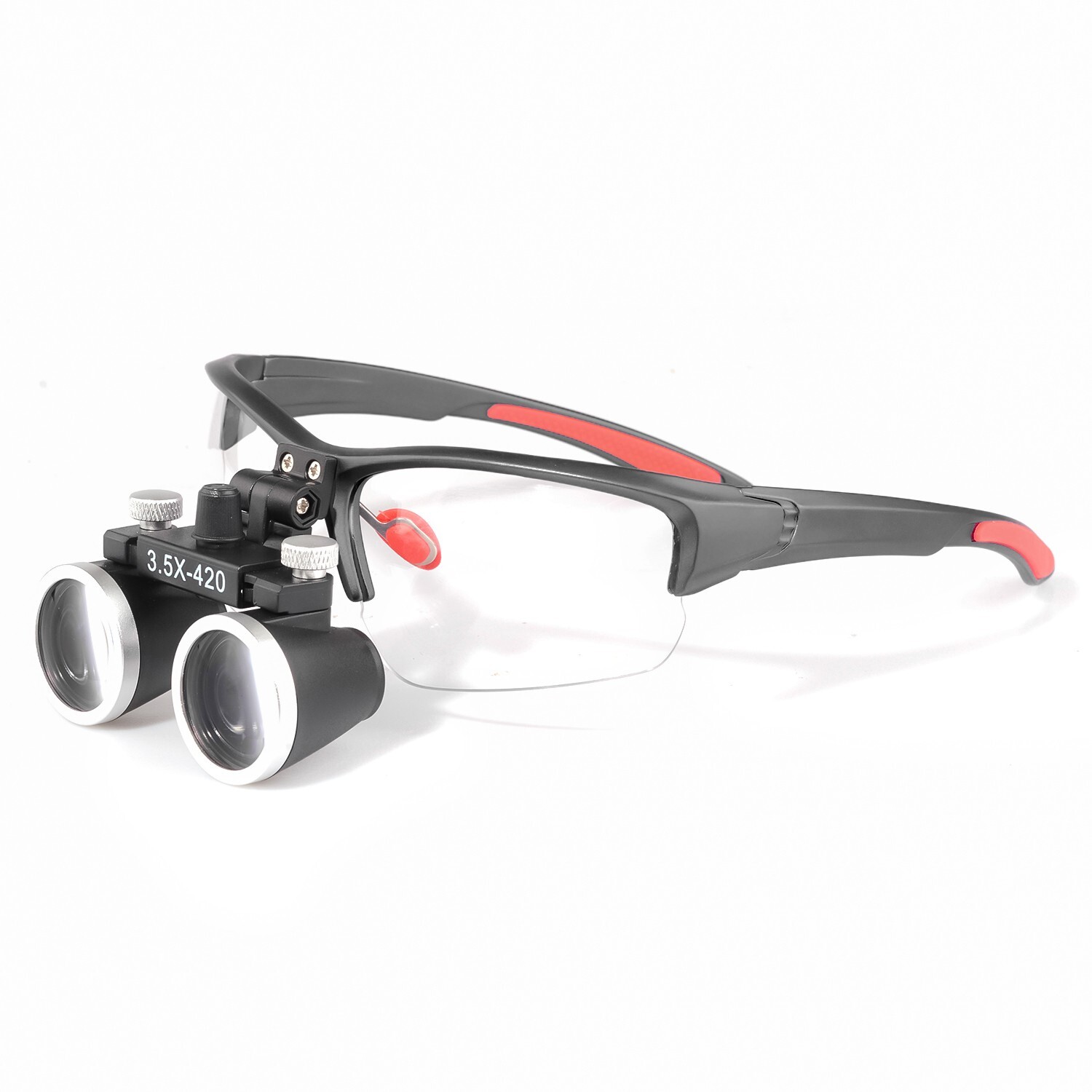 Dental Medical Binocular Loupes 3.5X-420mm Adjustable Magnifer Glasses Black US