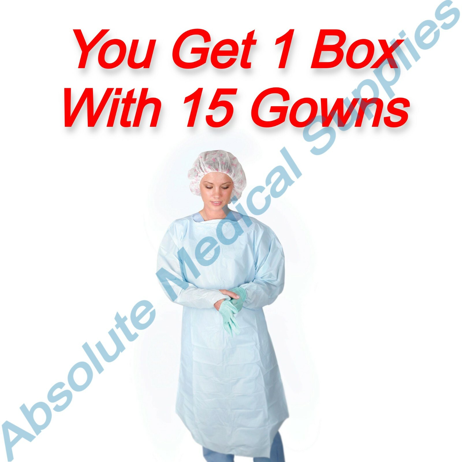 *15-Pack* Medline Polyethylene Disposable Gowns Blue X-Large CRI5001