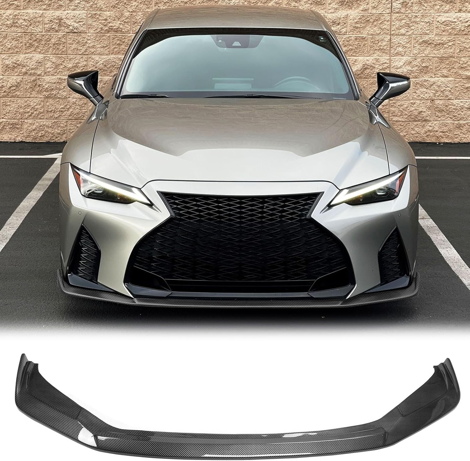 Front Lip Splitter for IS350 IS300 F Sport 2021-2025 Carbon Fiber ABS Air Dam