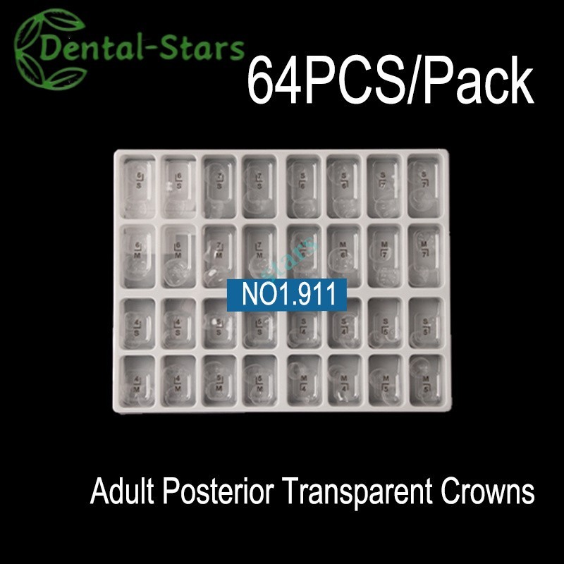 Dental Transparent Crown Preformed Temporary Adult Kids Anterior Posterior Crown