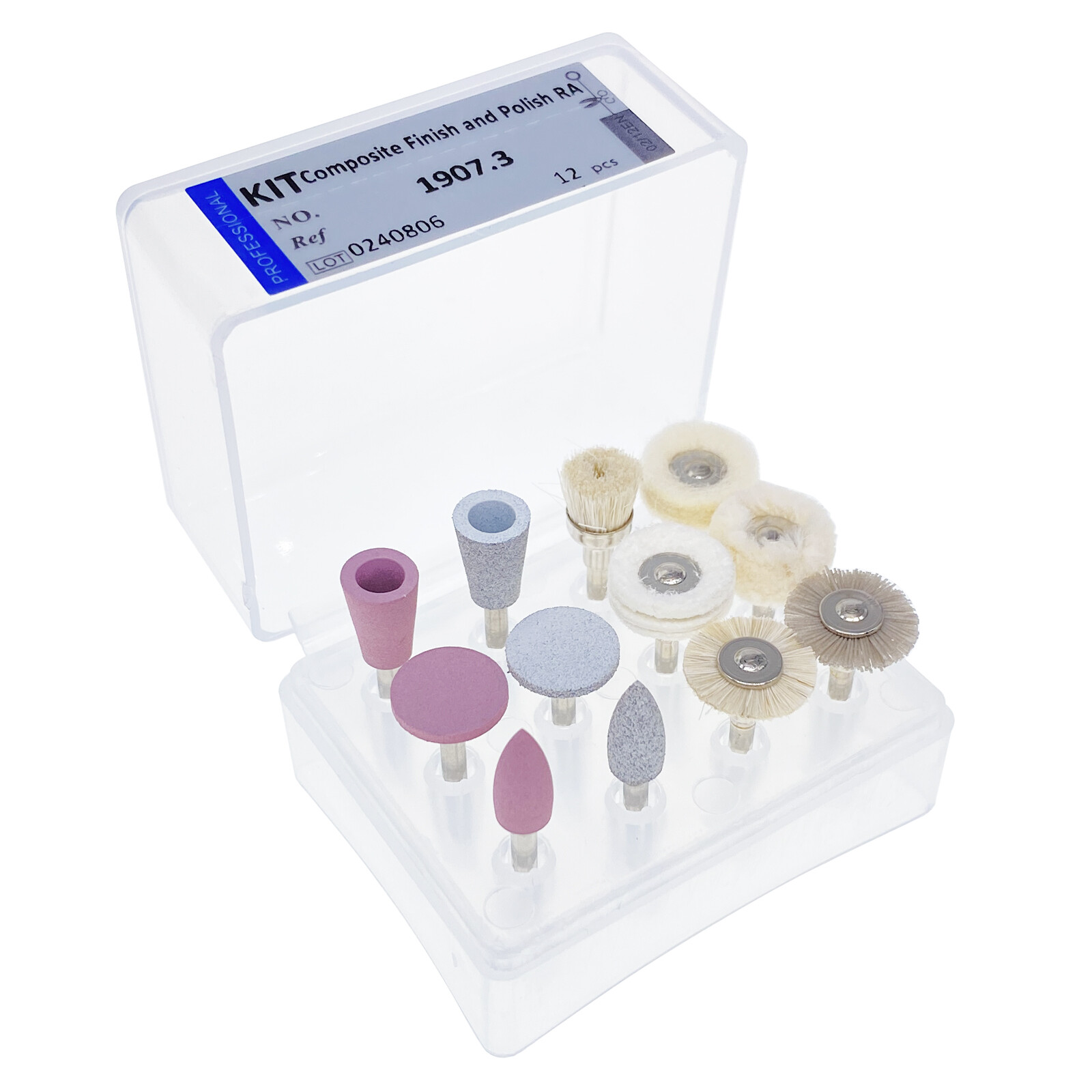 12 Pcs Dental Composite Finishing and Polishing Kit RA For Low Speed Handpiece