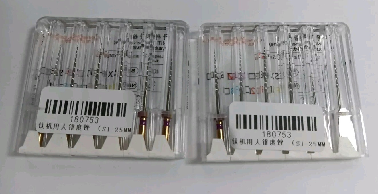 Lot of 2 Boxes- 6 Pcs Each Dental NITI Endo Rotary Files Endo Engine Use S1 25mm