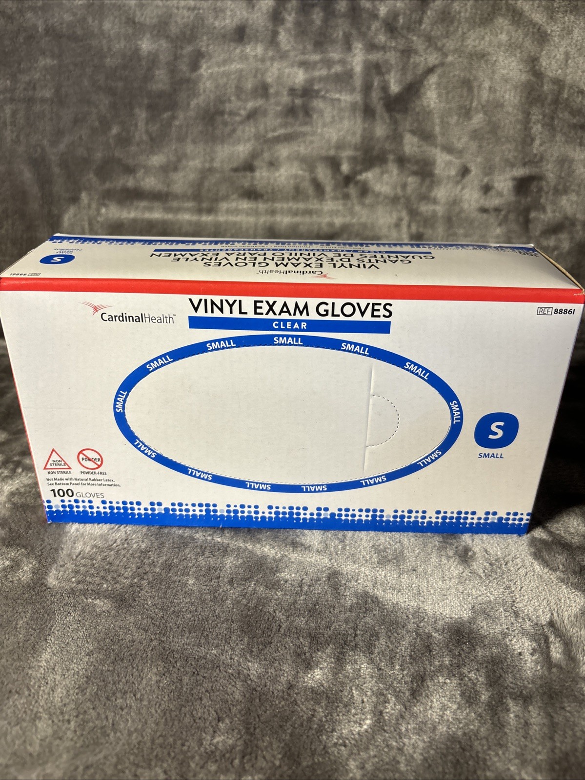 Cardinal Health Vinyl Exam Gloves Clear Smooth Finish Large 100 Gloves Small