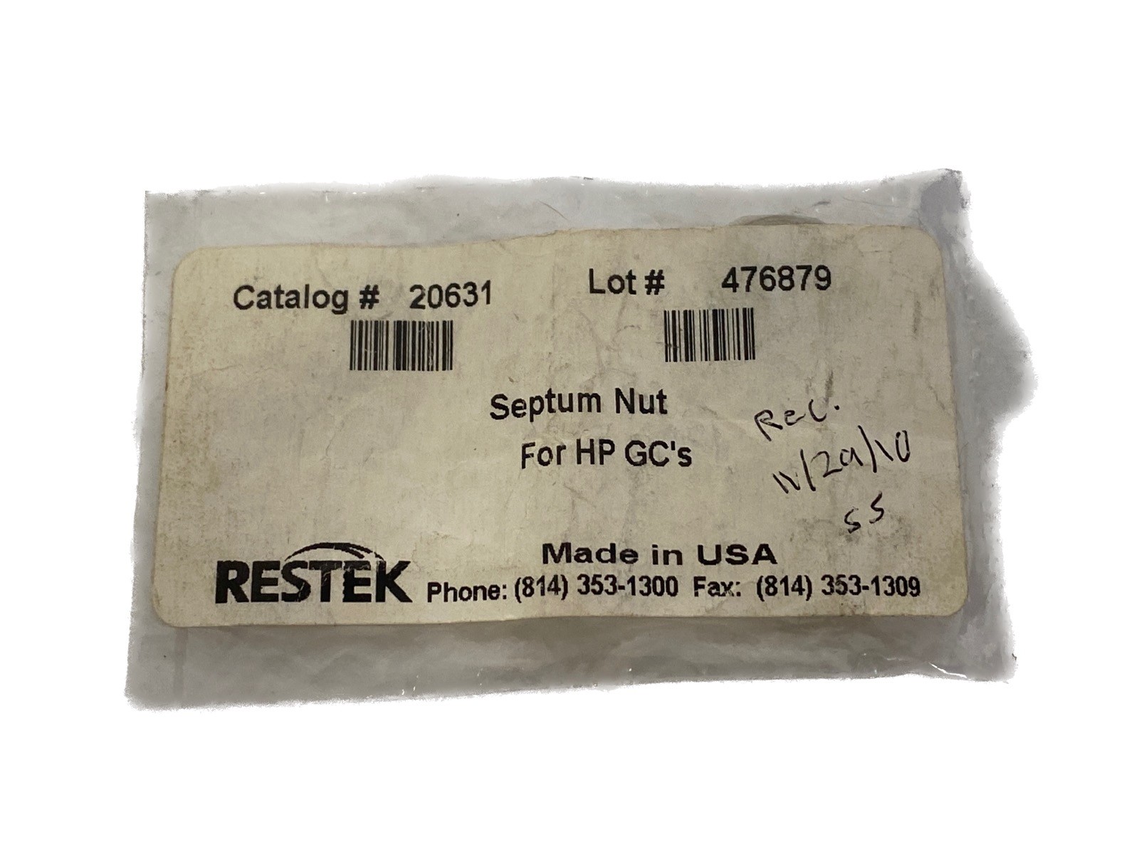 RESTEK Septum Nut for Agilent GC’s Autosampler & PTV (23g) 20631