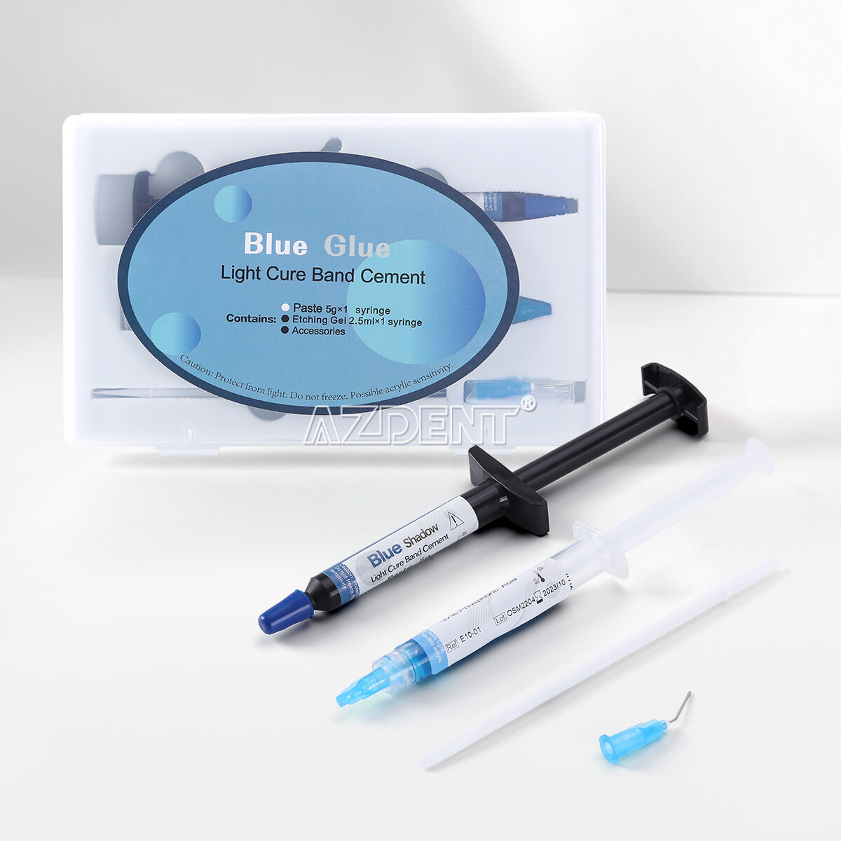 Dental Orthodontic Cure Light Composite Resin Adhesive Etchant Blue Glue Kit