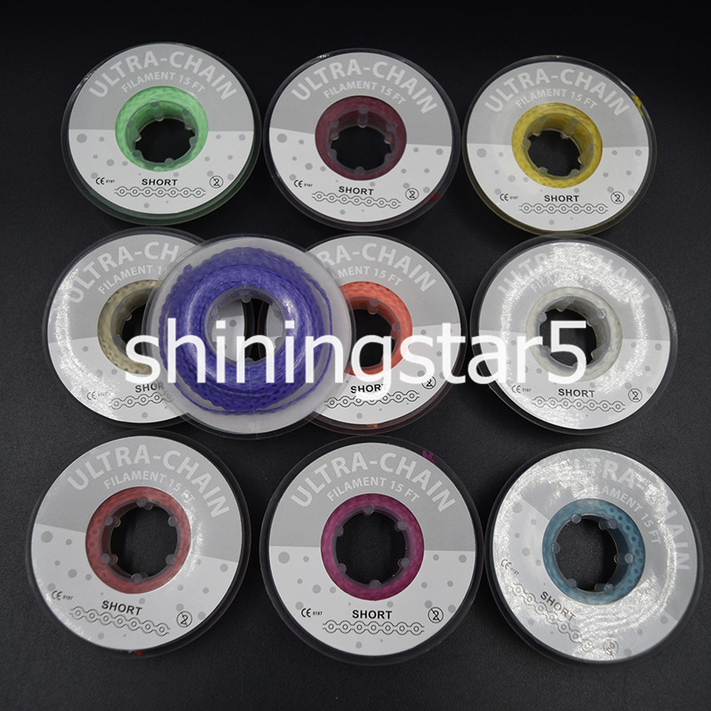 10 Rolls Colorful Dental Orthodontic Elastic Power Chain short Type