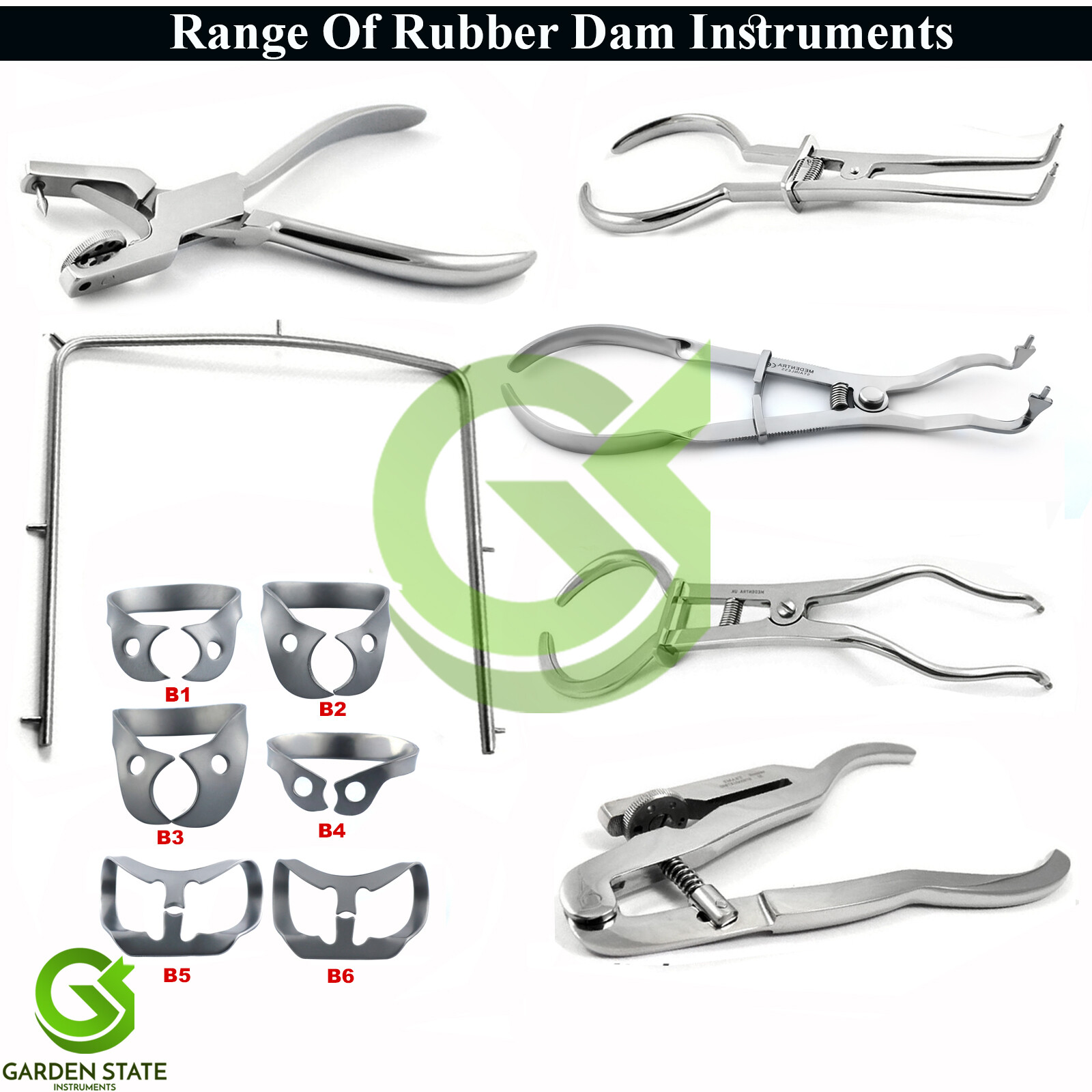 Range Of Rubber Dam Starter Clamp Frame Punch Brinker Clamps Dental Instruments