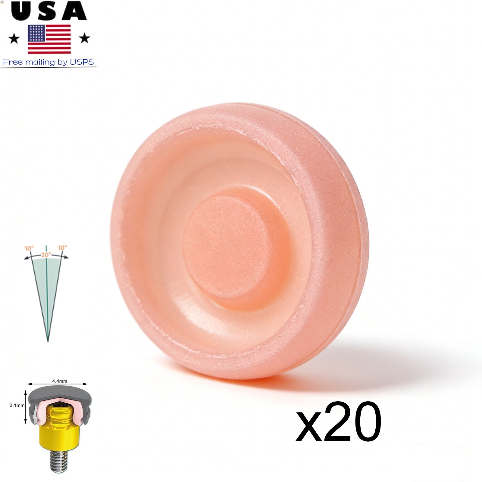 20Pcs Zest Locator fits Dental Male Caps Light 2.4lbs Standard Replace Inserts