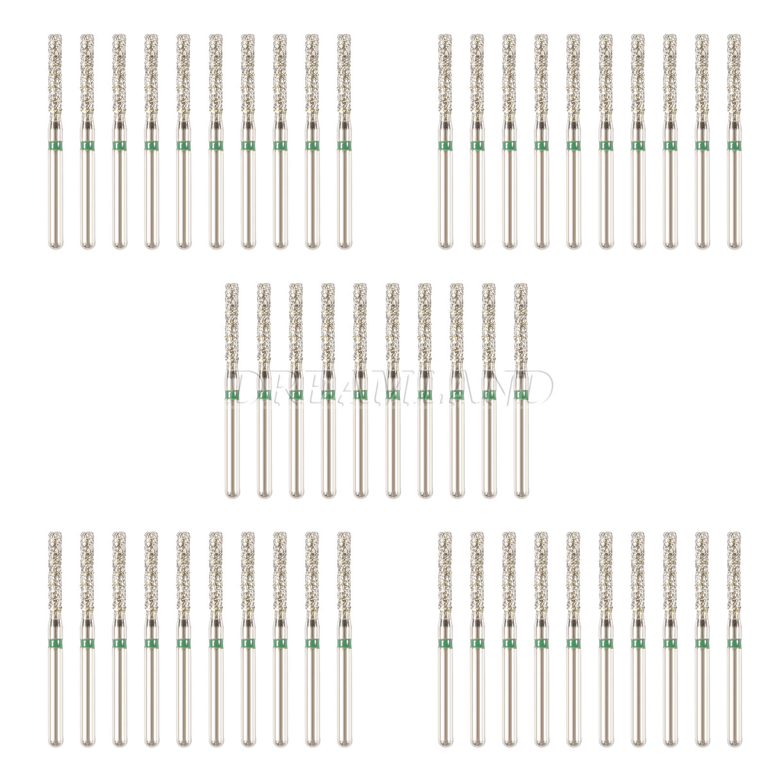 100 PCS SF-12C 837-014C Flat End Cylinder Green Coarse FG Dental Diamond Burs