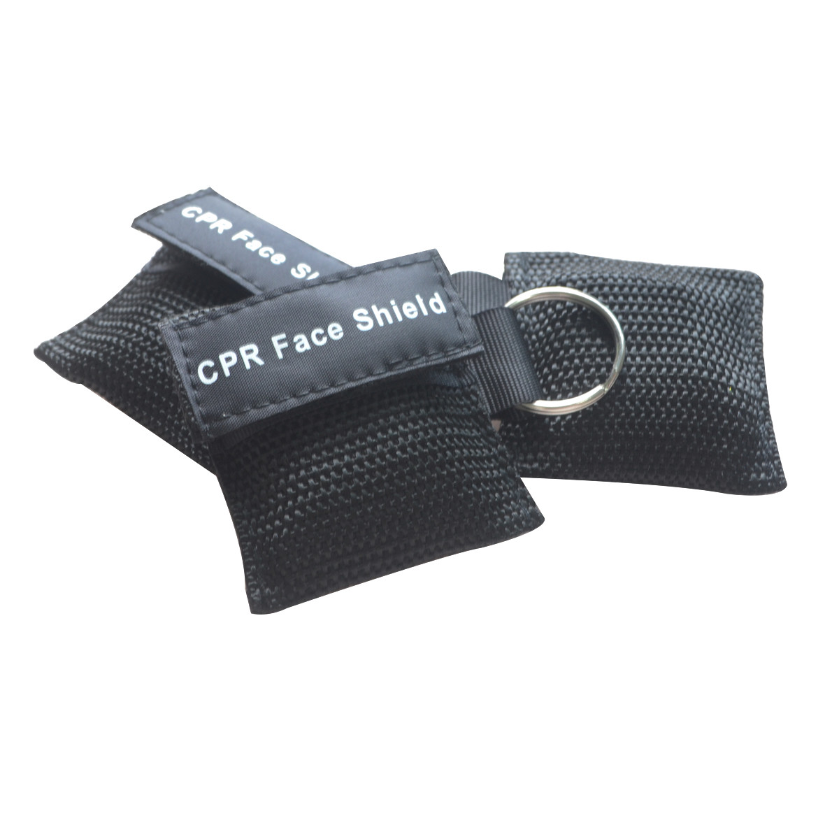 10 Pcs CPR Mask Keychain Cpr Face Shield CPR Life Key Training First Aid Black