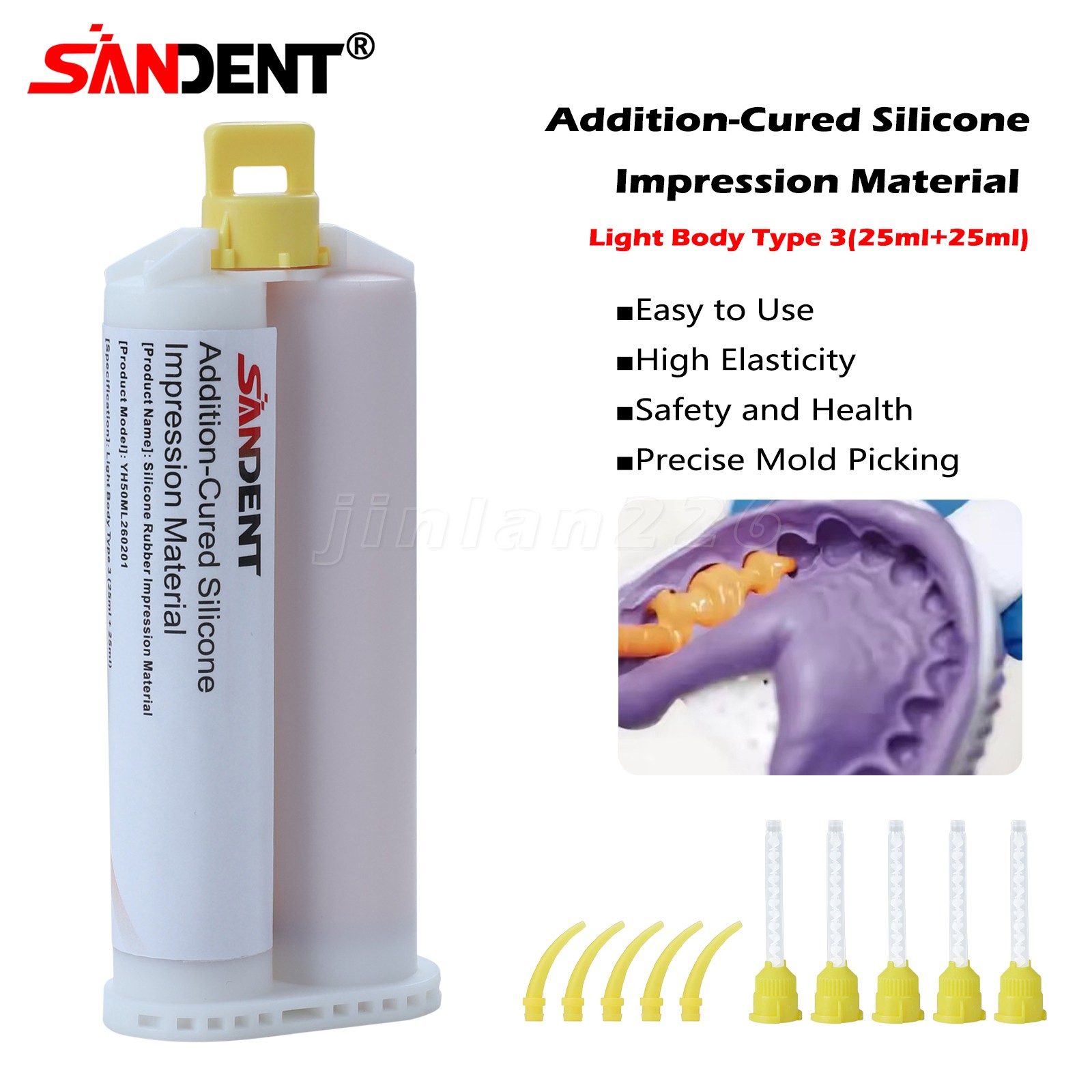 6 x Light Body Fast Set Dental VPS Impression Material, 50ml PVS