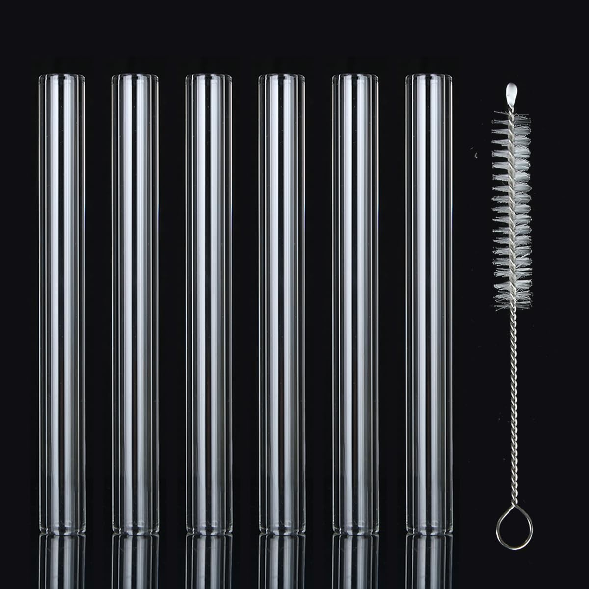6 Pcs Borosilicate Glass Tube 12mm OD 2mm Thick 4 Inch, Transparent
