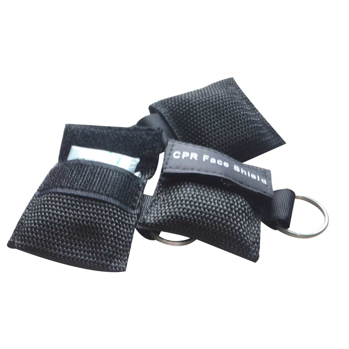 10 Pcs CPR Mask Keychain Cpr Face Shield CPR Life Key Training First Aid Black